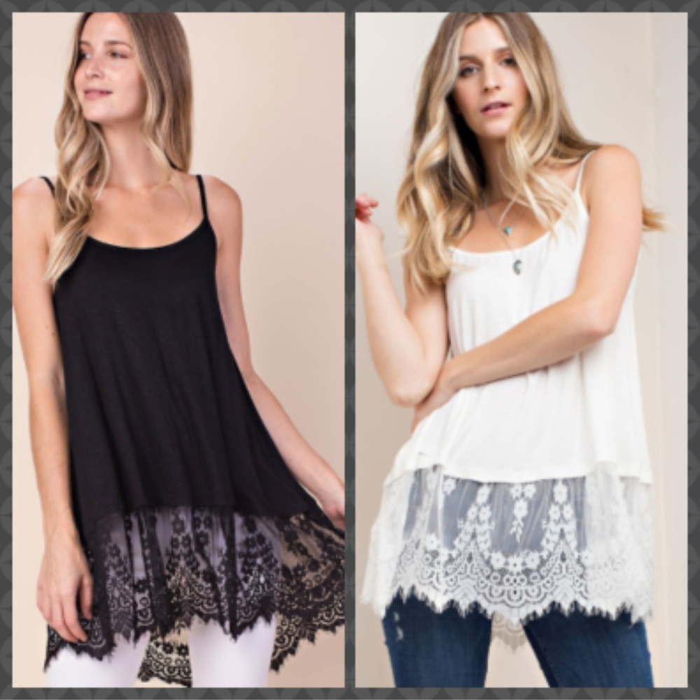 Lace Trim Tank Pack of 3